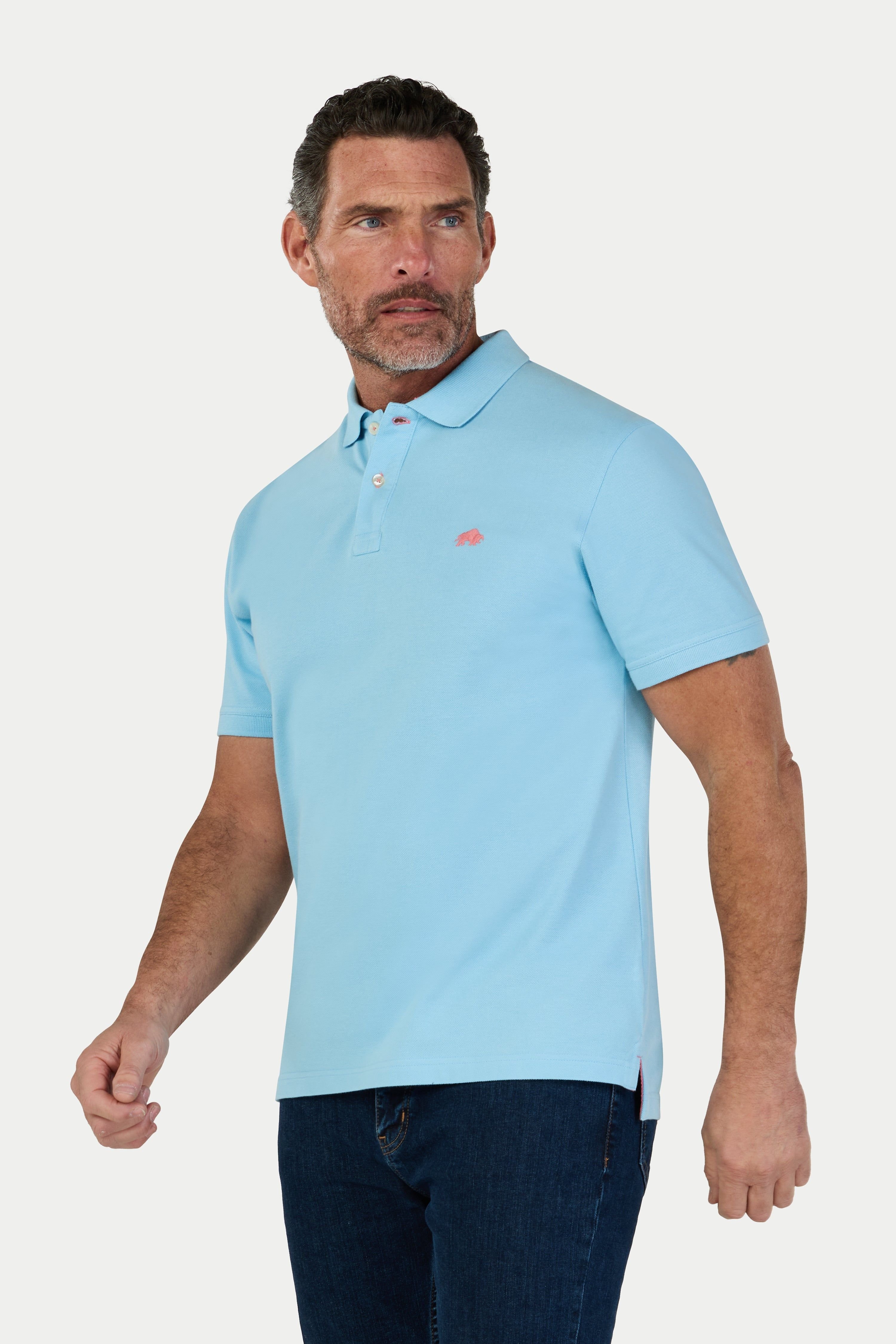 raging bull Raging Bull Men's Classic Polo in Light Blue - 3