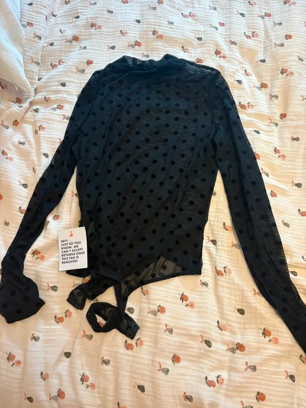 ASOS Asos black polka dot / spot see through mesh body 12 - 1