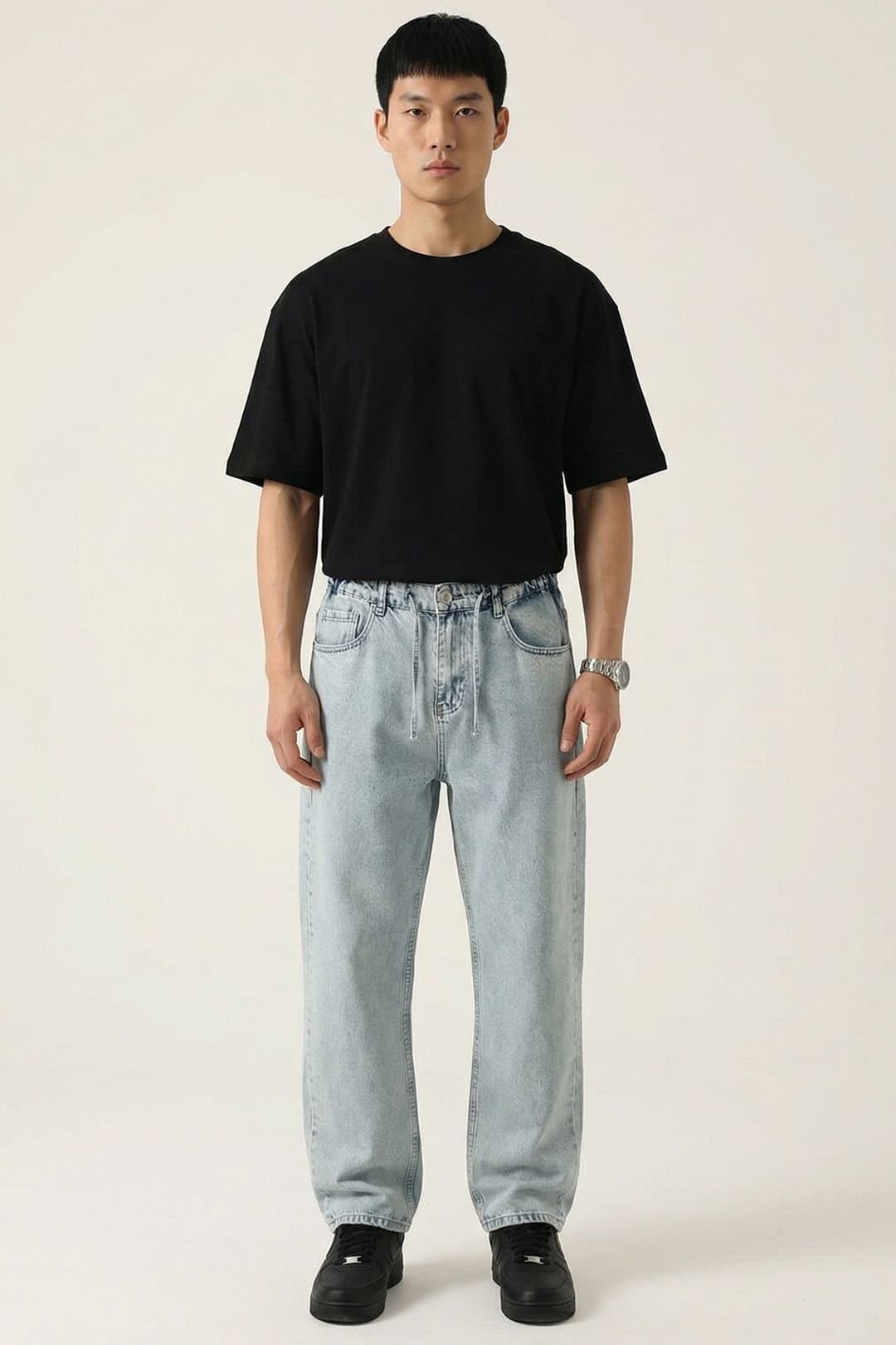 Big Dart Big Dart Men's Light Blue Relaxed Fit Denim Pants