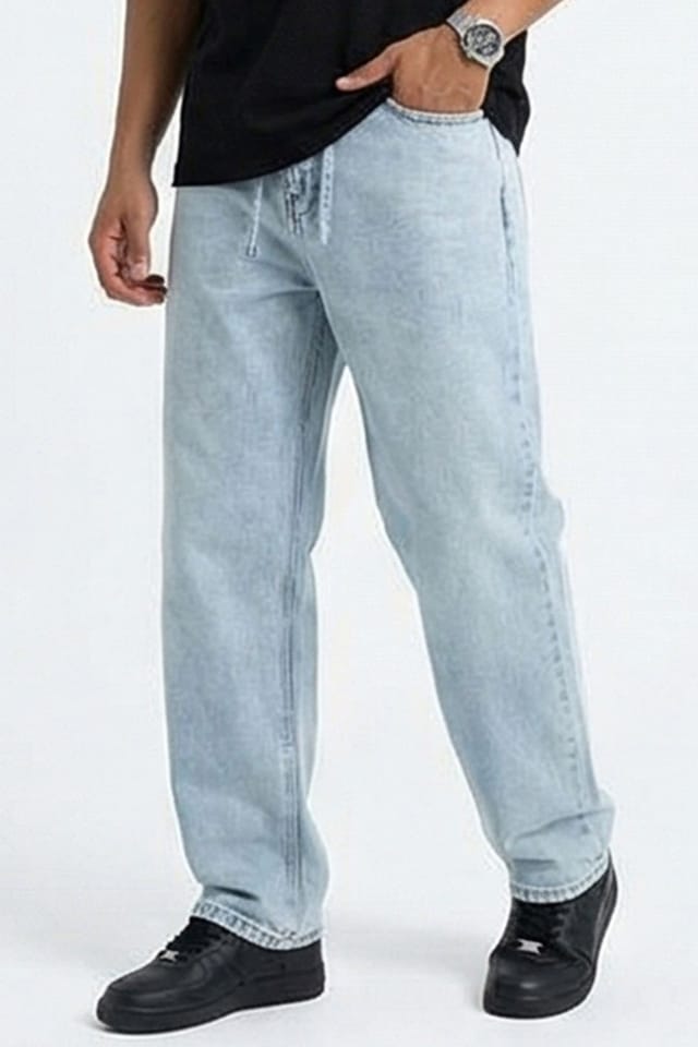 Big Dart Big Dart Men's Relaxed Fit Denim Pants in Light Blue - 2