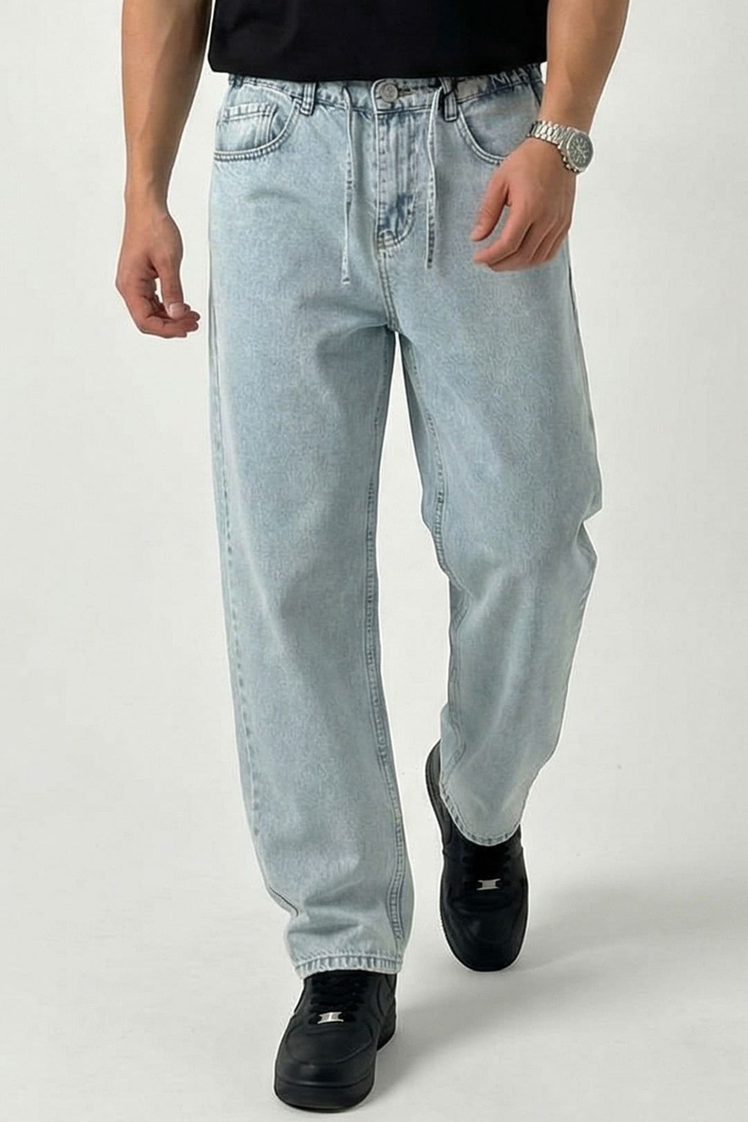Big Dart Big Dart Men's Relaxed Fit Denim Pants in Light Blue - 4
