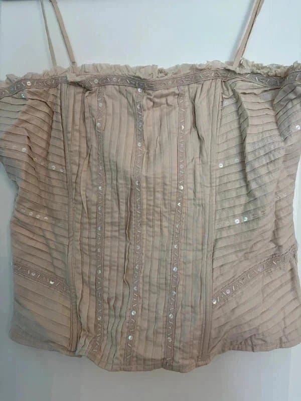 Topshop Y2K Cute sequins cream corset topshop size 14