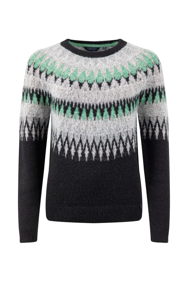 Weird Fish Weird Fish Women's Cedar Metallic Fair Isle Jumper in Black - 2