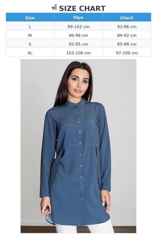 Love Lace Love Lace Women's Elegant Stand Up Neck Long Sleeve Tunic in Blue - 3