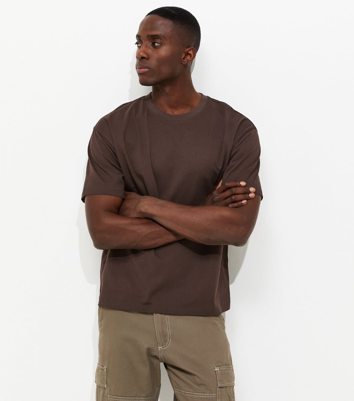 New Look New Look Dark Brown Oversized Short Sleeve T-Shirt