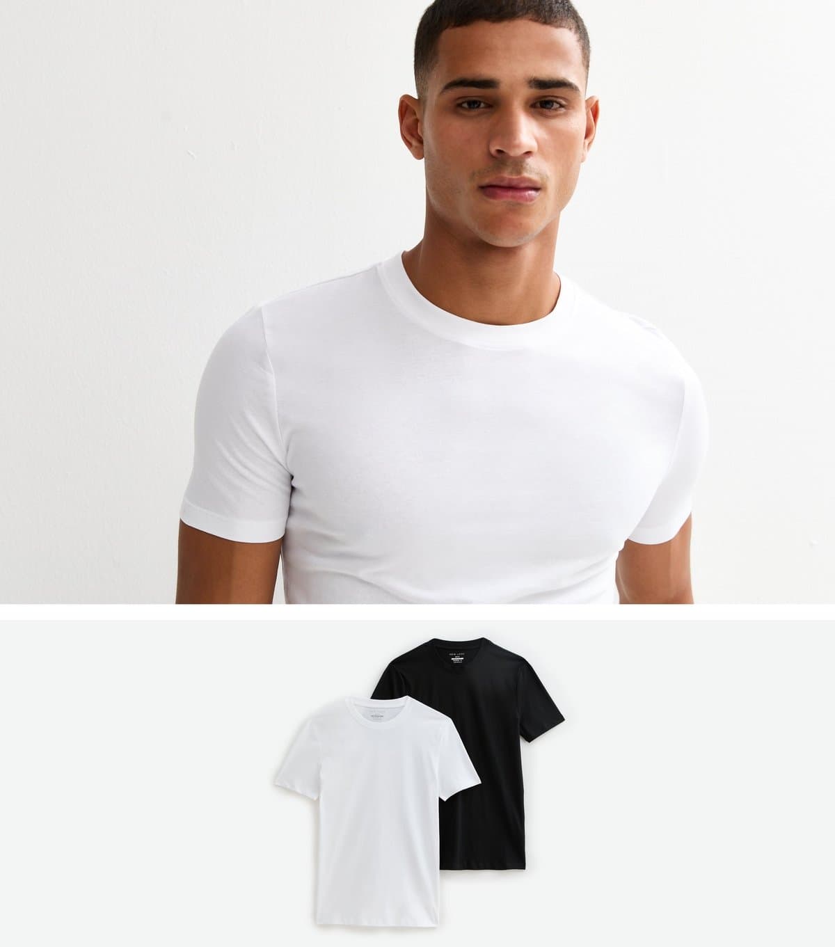 New Look Men's Pack of 2 Multicolour Muscle Fit T-Shirt New Look