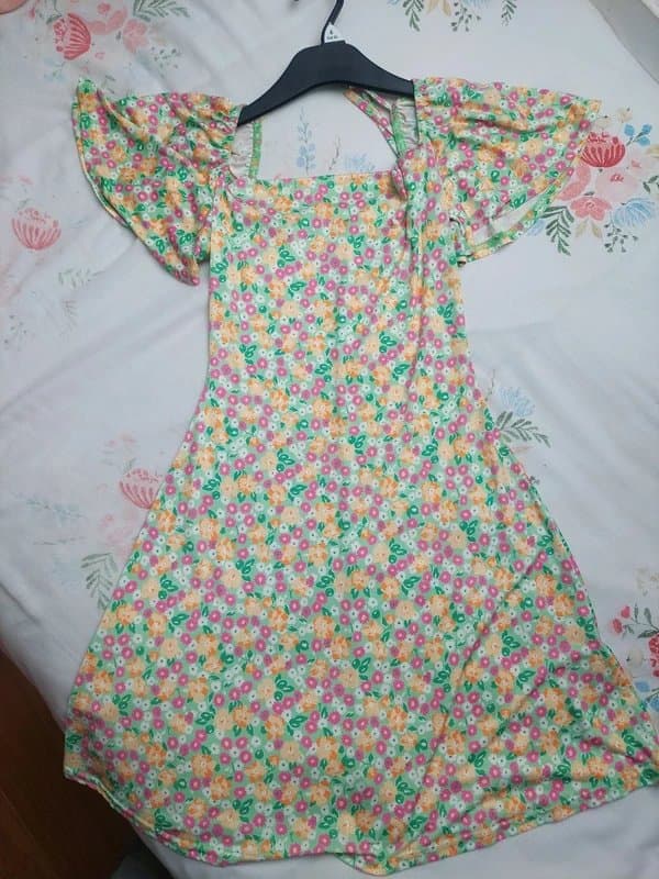 ASOS Design Green floral mini floral dress