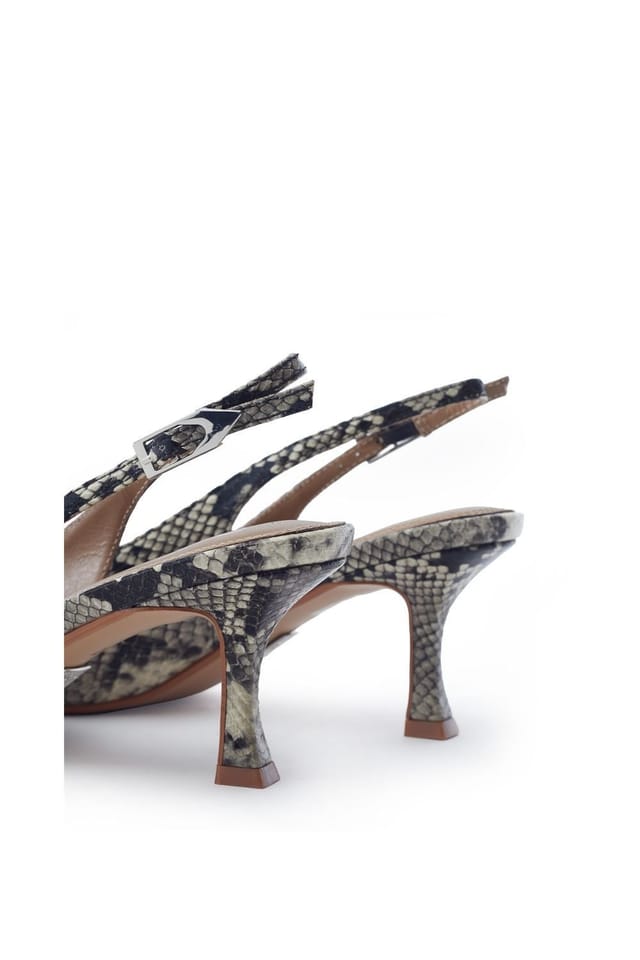 Moda In Pelle Moda In Pelle Women's 'Gallia' Snake Print Court Shoes in Grey - 3