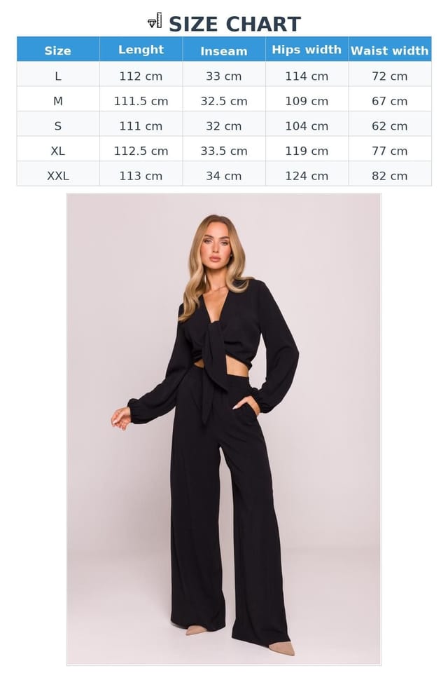 Love Lace Love Lace Women's Lightweight Crepe Wide Leg Trousers Elastic Waist in Black - 3