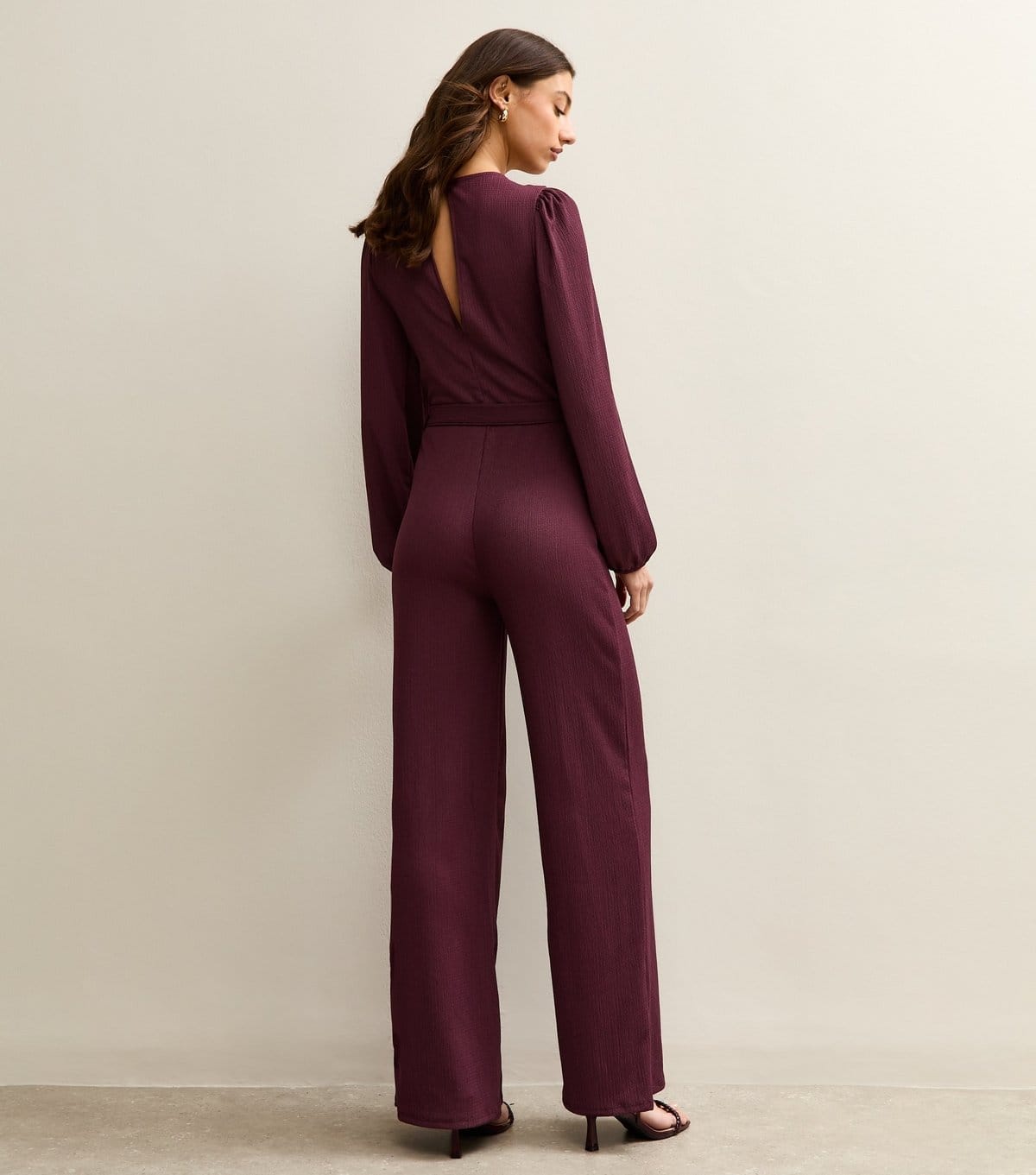 New Look Women's Tall Burgundy Belted Jumpsuit New Look - 4