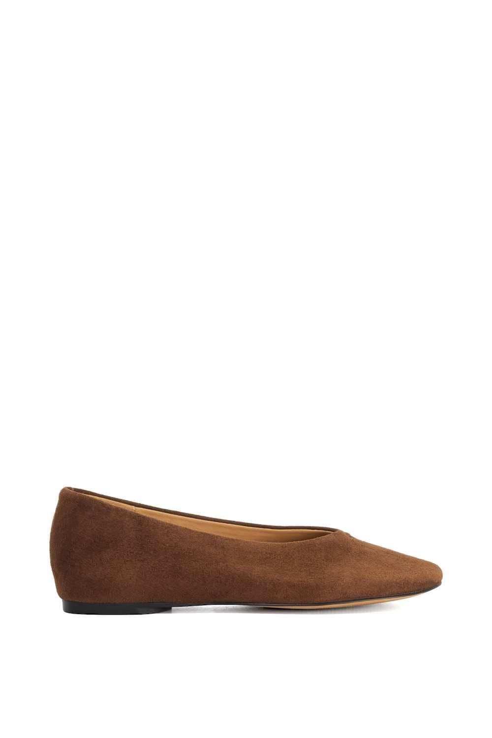 Dune London Dune London Women's 'Highcut' Suede Ballet Pumps in Natural