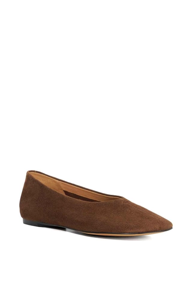 Dune London Dune London Women's 'Highcut' Suede Ballet Pumps in Natural - 2