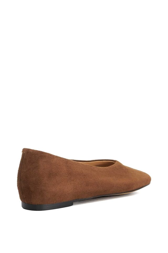 Dune London Dune London Women's 'Highcut' Suede Ballet Pumps in Natural - 3