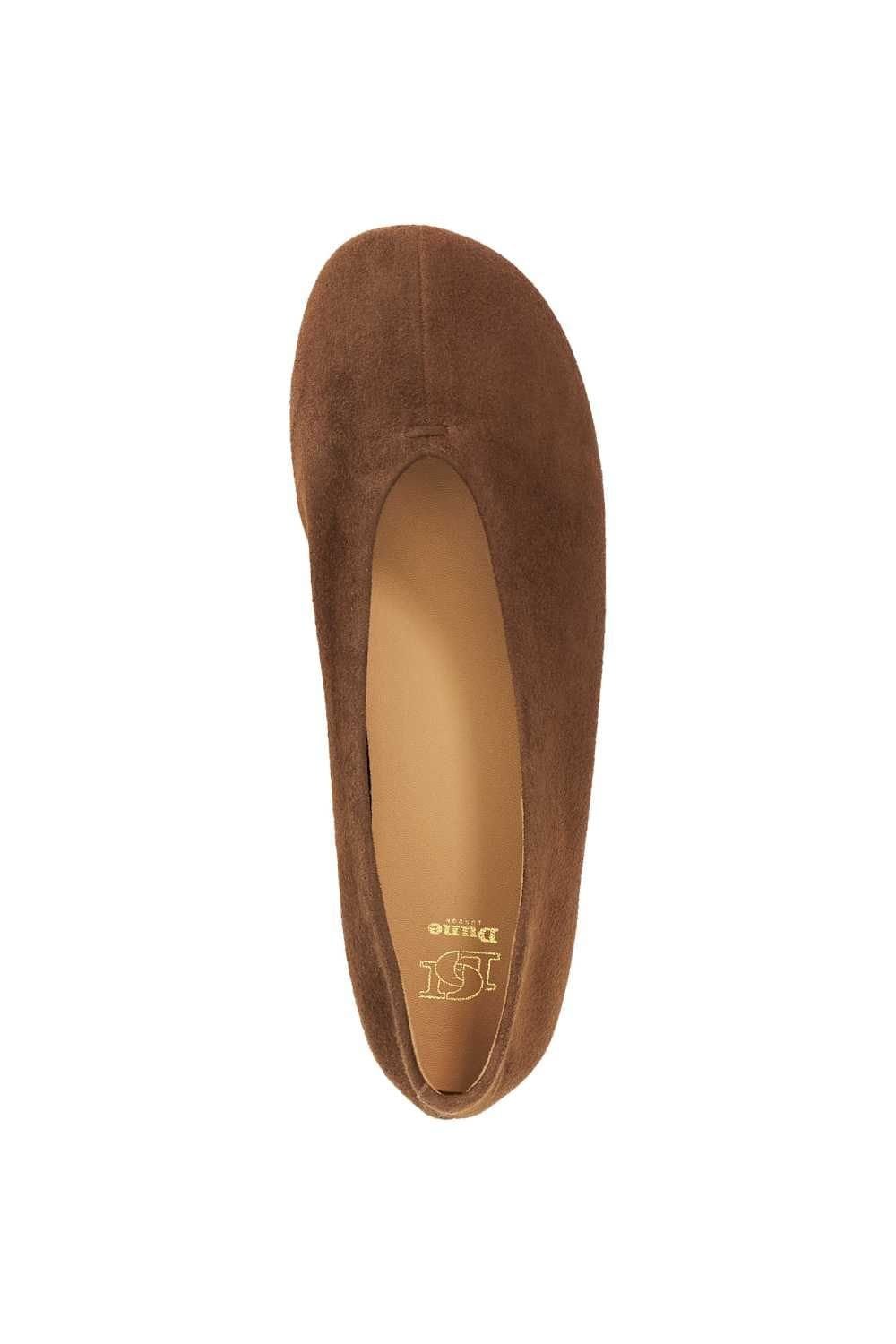 Dune London Dune London Women's 'Highcut' Suede Ballet Pumps in Natural - 4