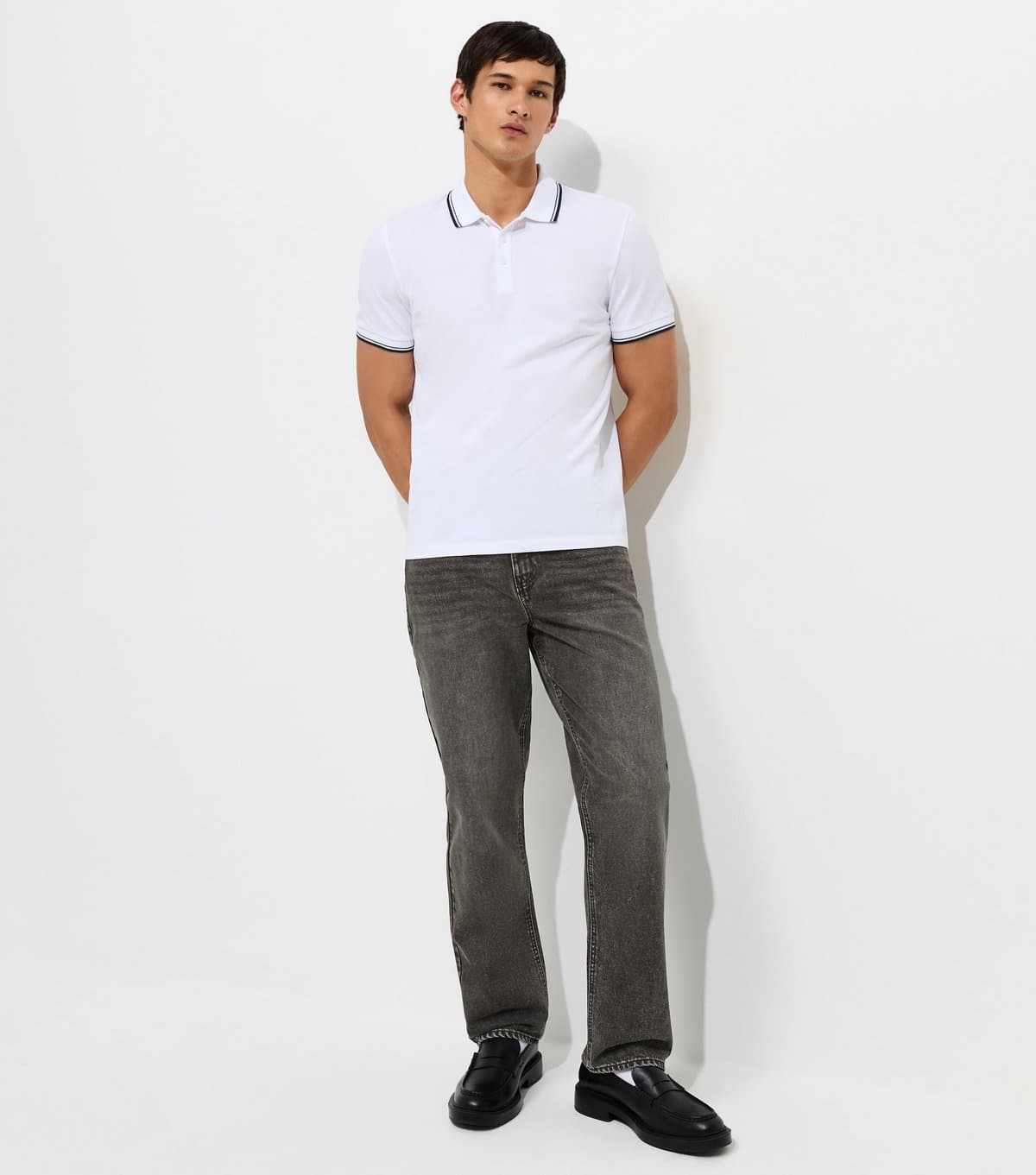 New Look Men's Dark Grey Cotton Relaxed Fit Jeans New Look