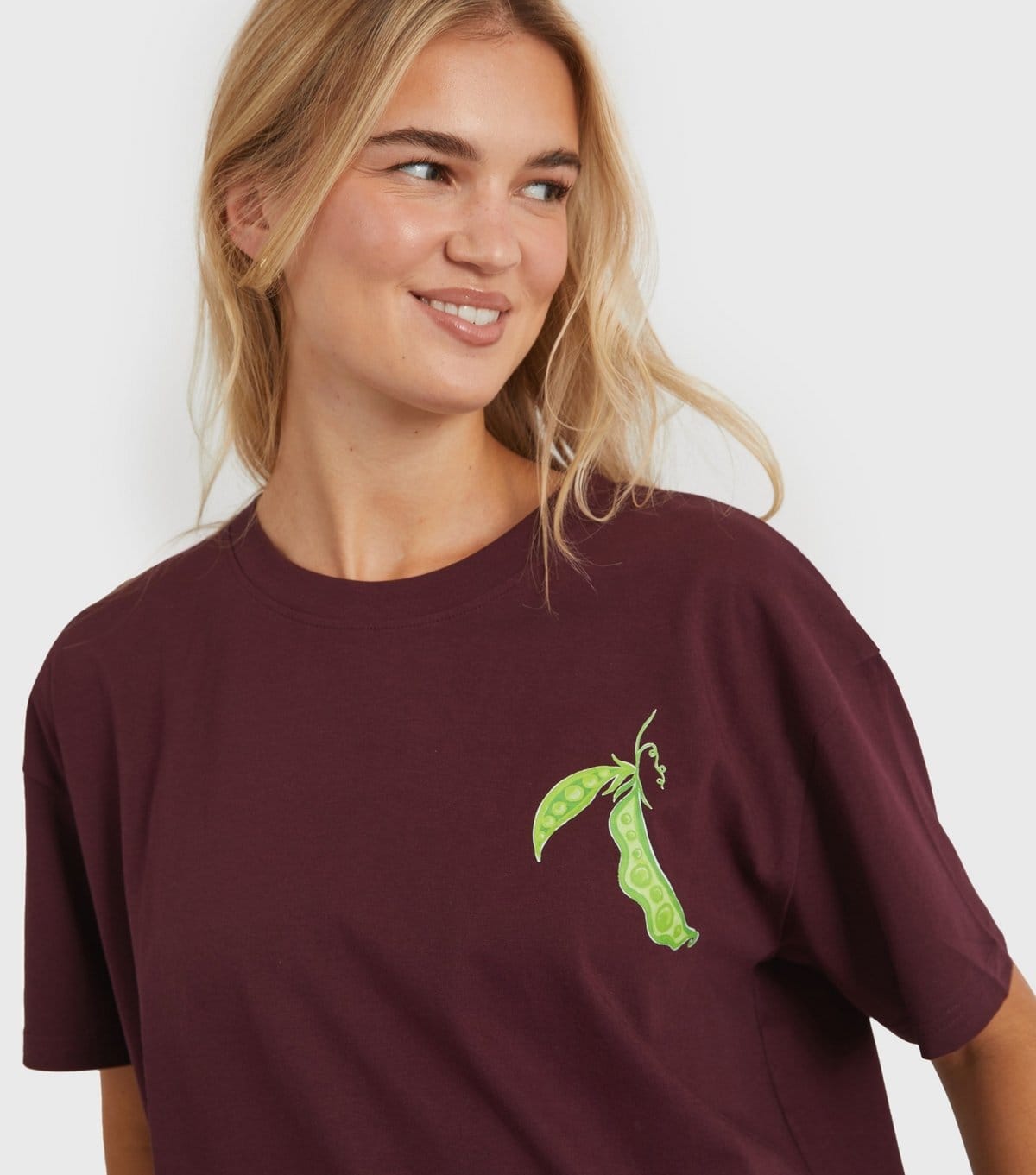 Skinnydip Women's Dark Burg Le Petit Pois Printed T-Shirt Skinnydip New Look - 4