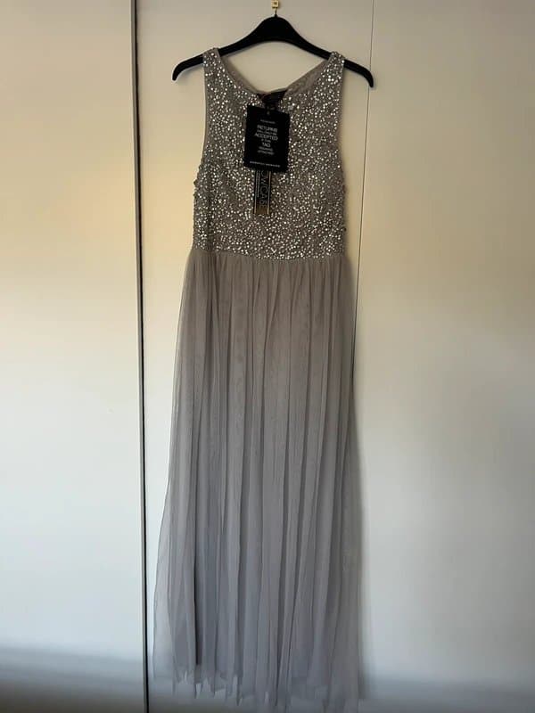 Dorothy Perkins Silver sequin and tulle dress