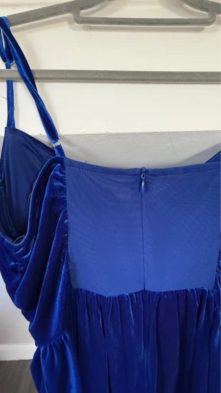 Bershka Blue Velvet Mini Party Dress | Bershka