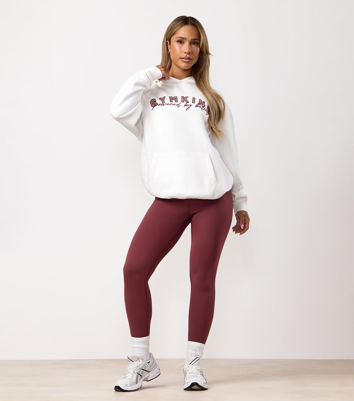 Gym King Women's Cream Powered By Belief Relaxed Fit Hoodie Gym King New Look - 2