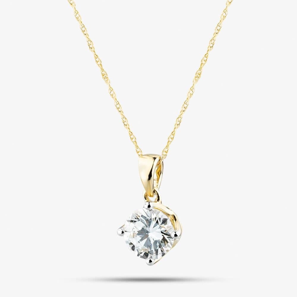 T.H.Baker T.H.Baker Women's 9ct Yellow Gold 1.00ct Diamond Solitaire Necklace LGP3119-100AN (YG)