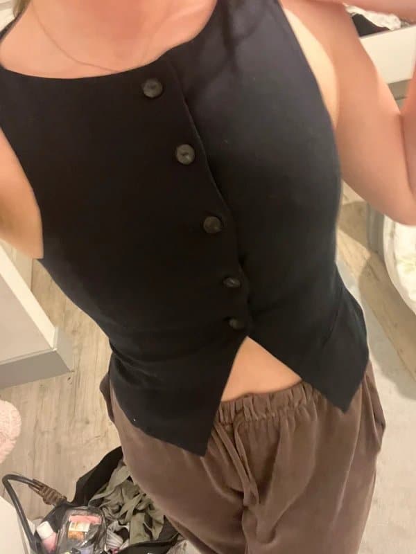 Bershka Bershka navy waistcoat top