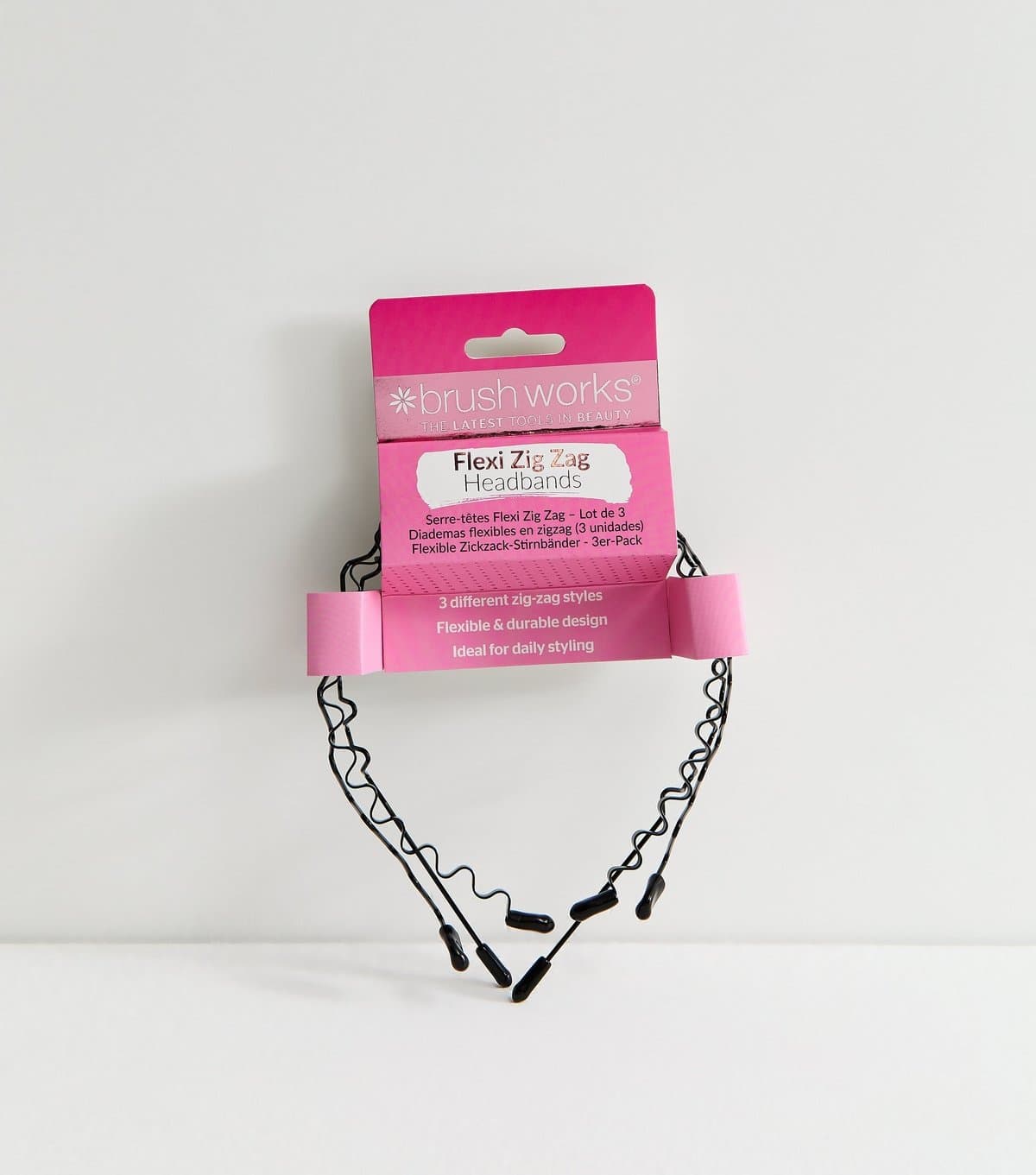 Brushworks Pack Of 3 Black Flexi Zig Zag Headbands Brushworks New Look