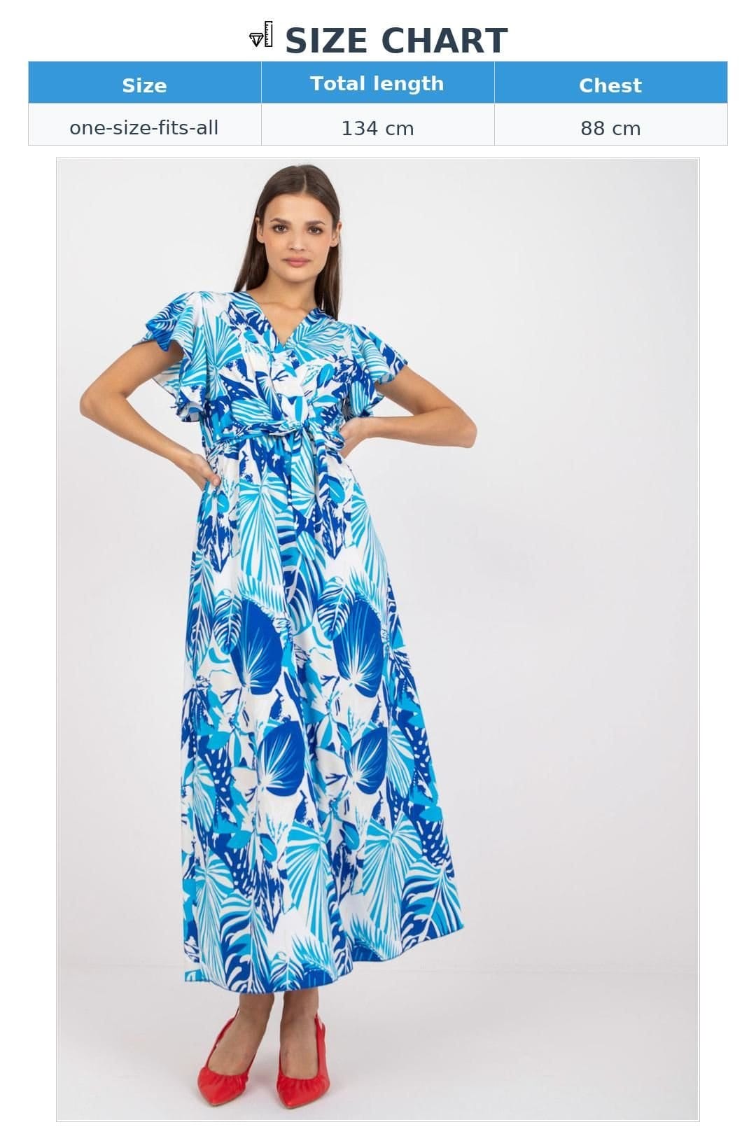 Love Lace Love Lace Women's Everyday Short Sleeve Tie Waist Dress in Blue - 4