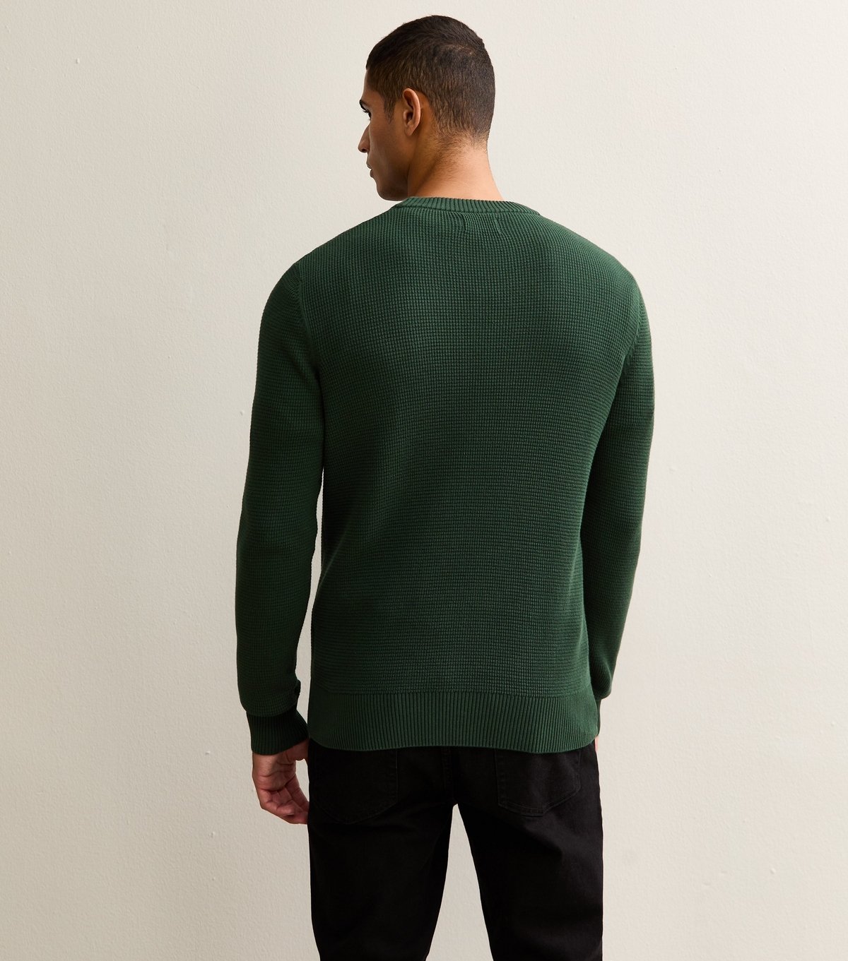 Unknown Men's Farah Dark Green Regular Fit Knitted Crew Neck Jumper New Look - 4