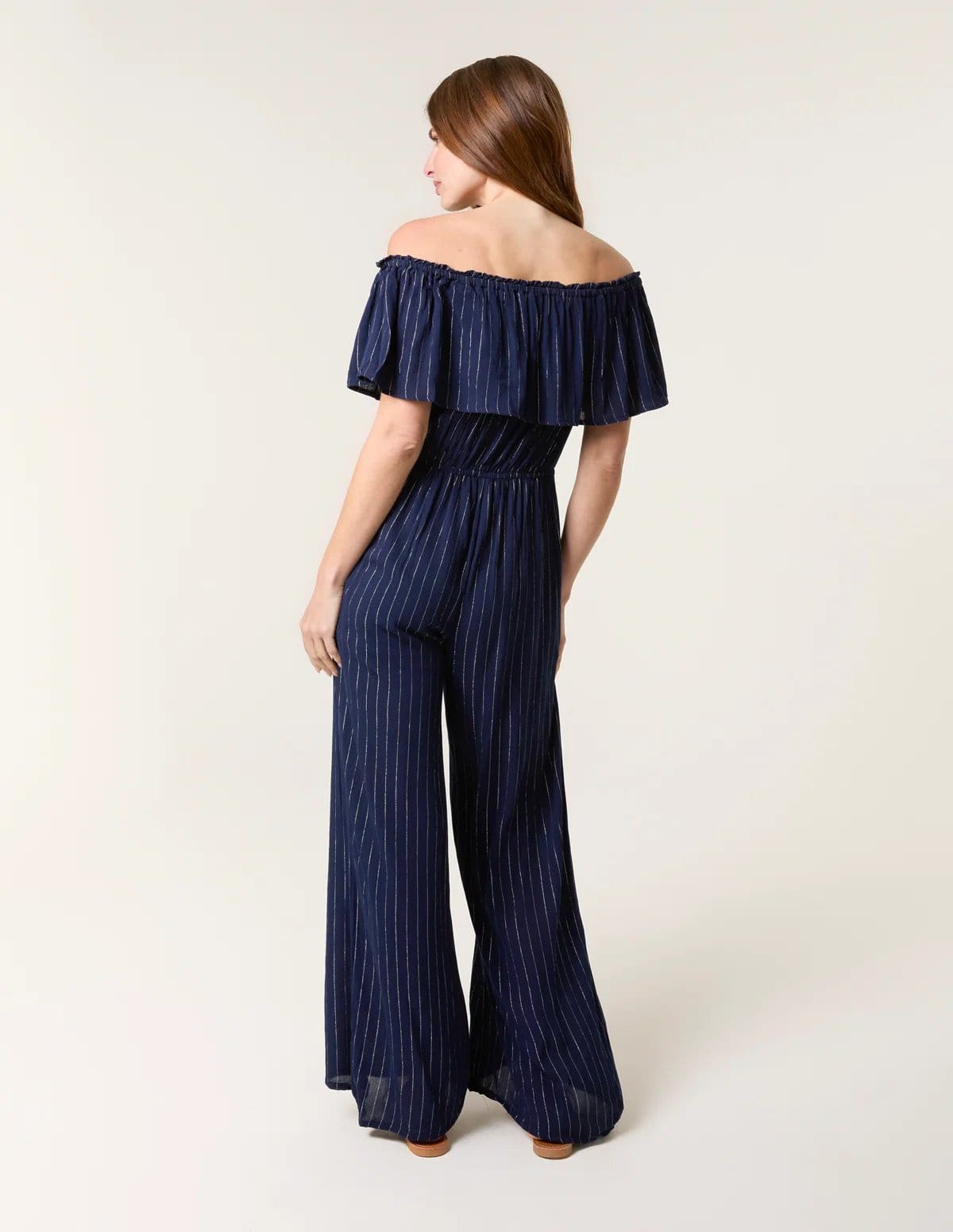 Blue Vanilla Bardot Tie Waist Jumpsuit - 4