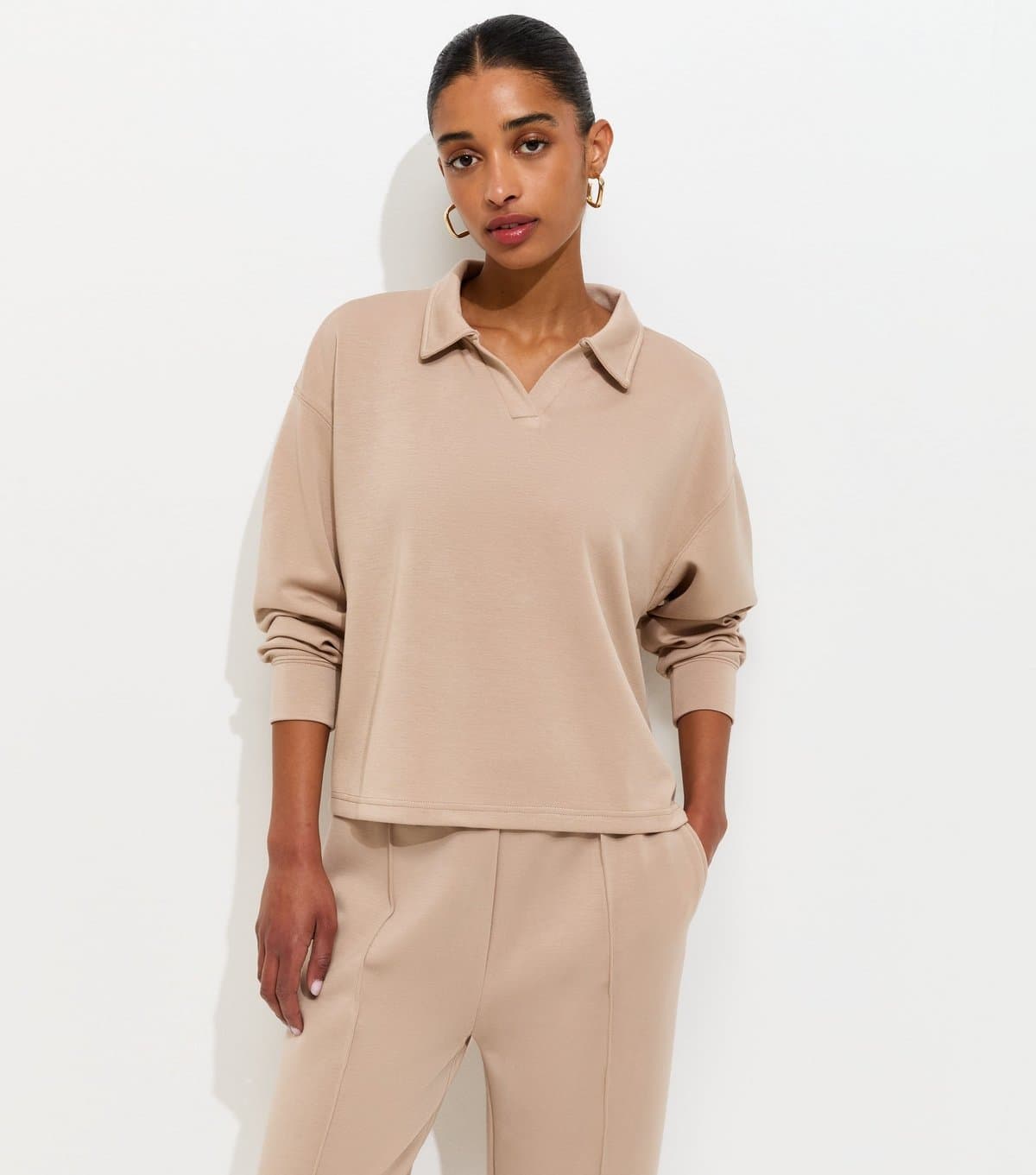 New Look Women's Premium Mink Long Sleeve Rugby Sweatshirt New Look