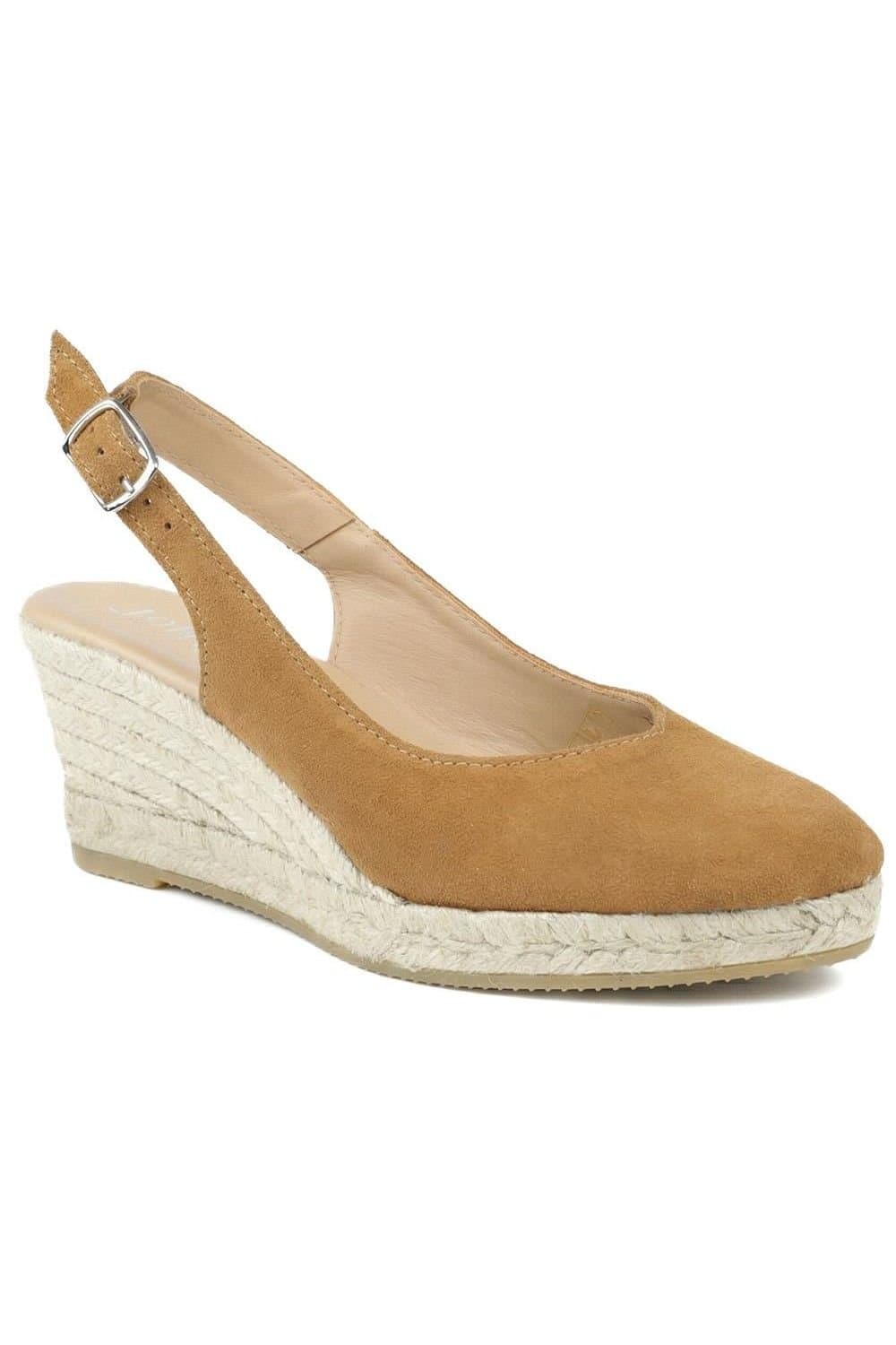 Jones Bootmaker Jones Bootmaker Women's Raisa Leather Buckle Fasten Espadrilles in Tan