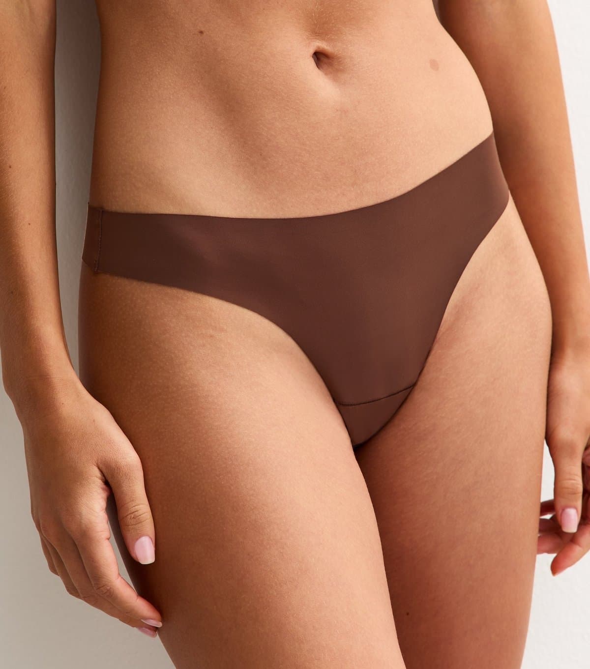New Look Women's Dark Brown Free Cut No VPL Thong New Look