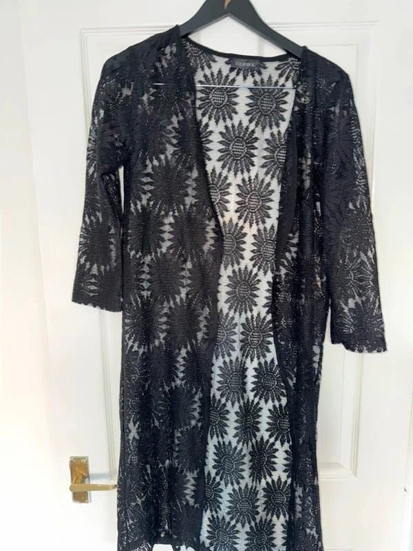 Club L Club L black floral lace kimono - one size