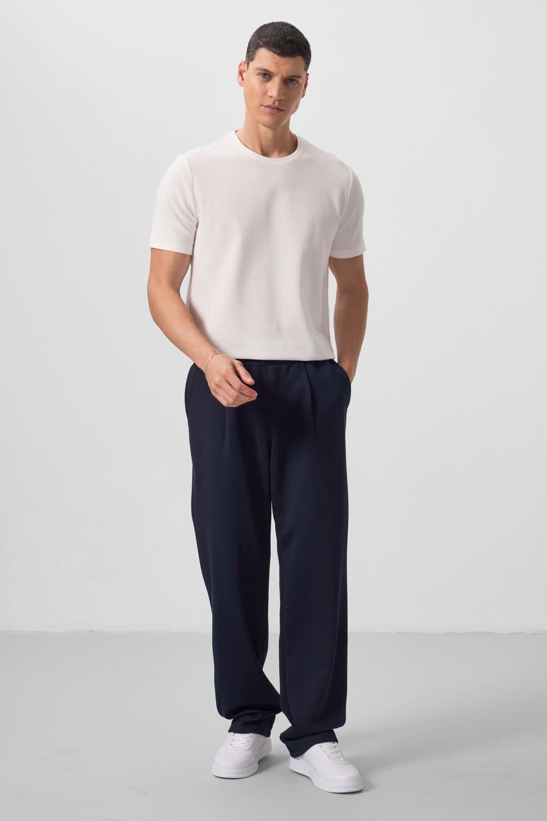 Tommy Life Tommy Life Men's Wide-leg Palazzo Trousers in Navy