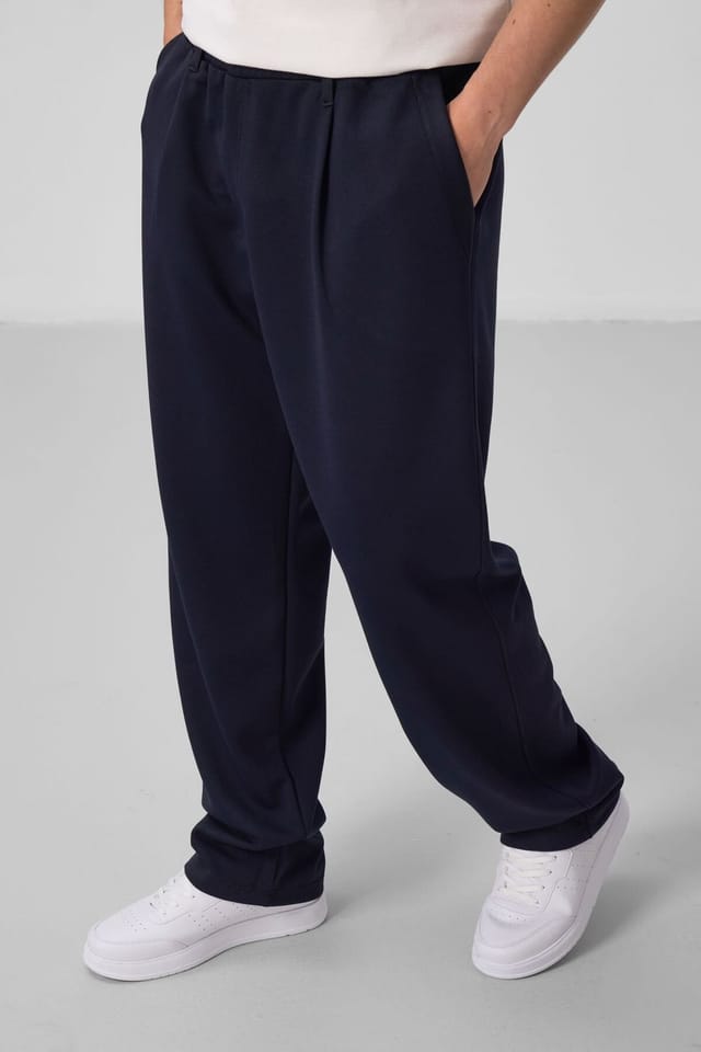 Tommy Life Tommy Life Men's Wide-leg Palazzo Trousers in Navy - 2