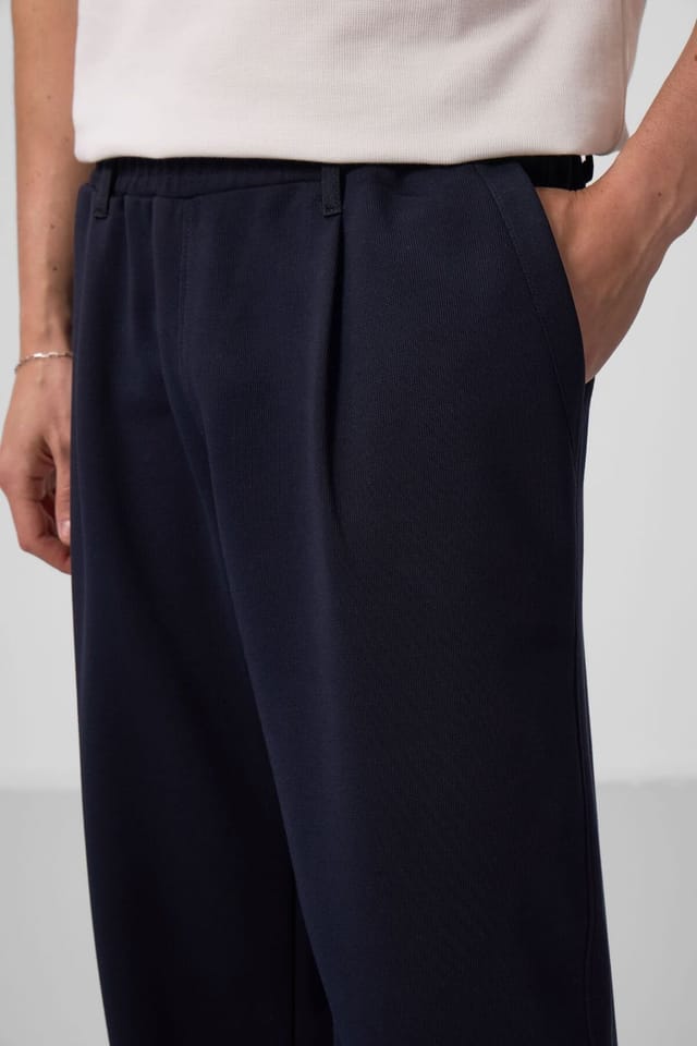 Tommy Life Tommy Life Men's Wide-leg Palazzo Trousers in Navy - 3