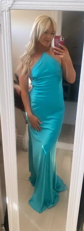 ASOS ASOS blue satin halter neck dress