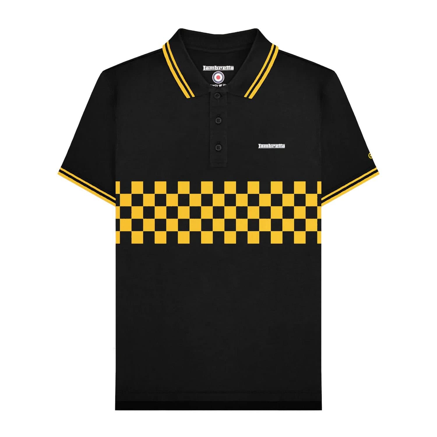 Lambretta Lambretta Men's SS25 Two Tone Tipped Polo Shirt in Jet Black