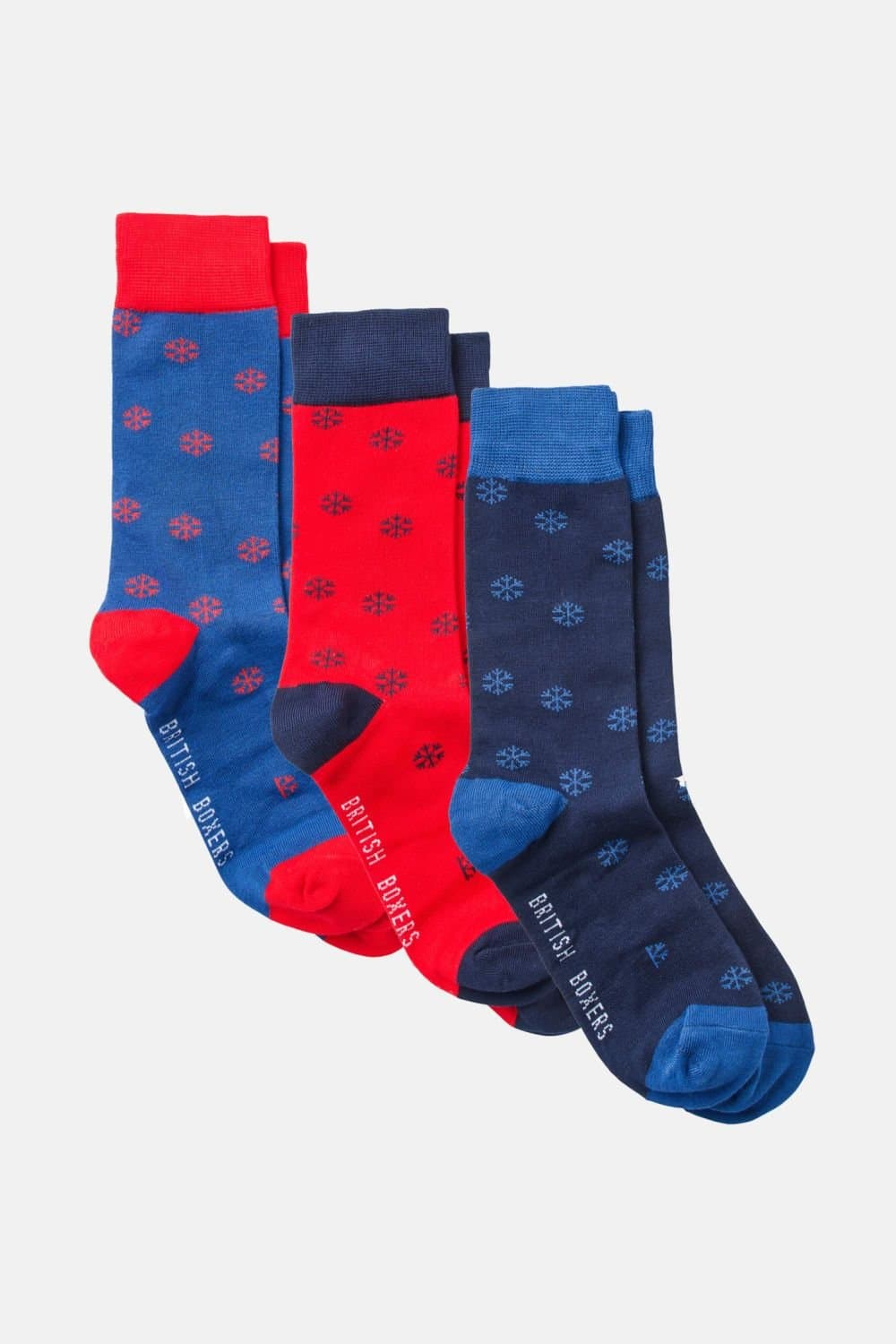 British Boxers British Boxers Men's Three Pair "It Snowed Bamboo Sock Gift Box