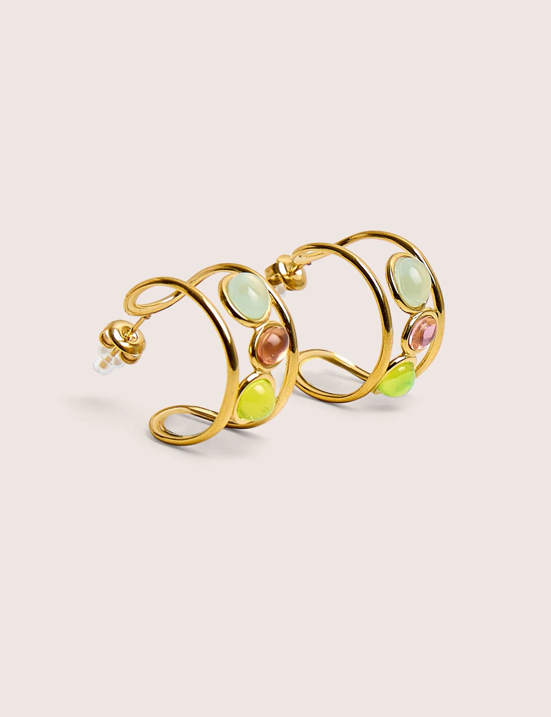 Public Desire Gold Plated Hoop Earrings With Resin Stones