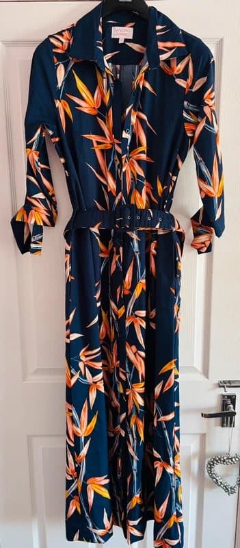 Dancing Leopard Dancing leopard plunge shirt dress wedding holiday 14-16 same day post