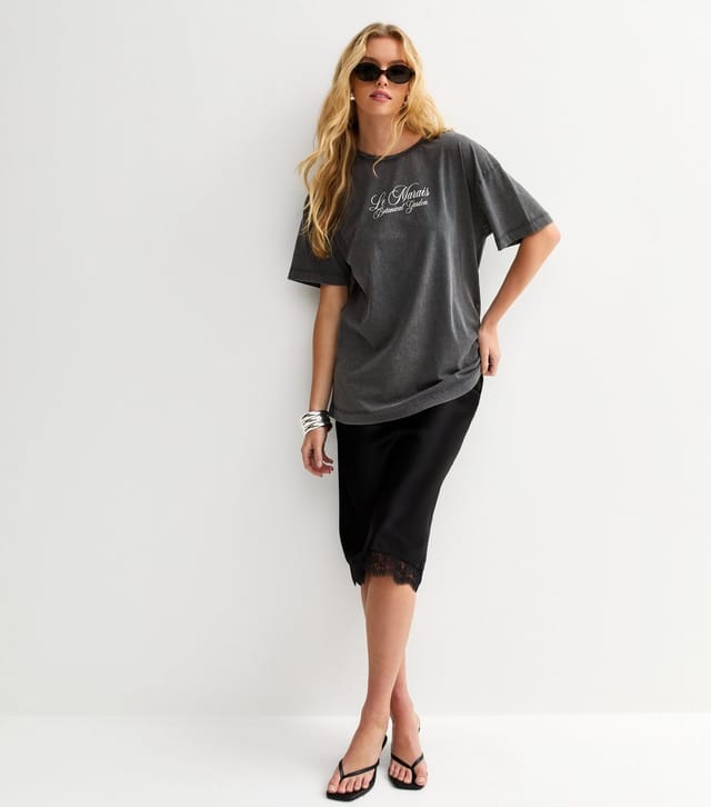 New Look Women's Dark Grey Botanical Garden Graphic T-Shirt New Look - 3