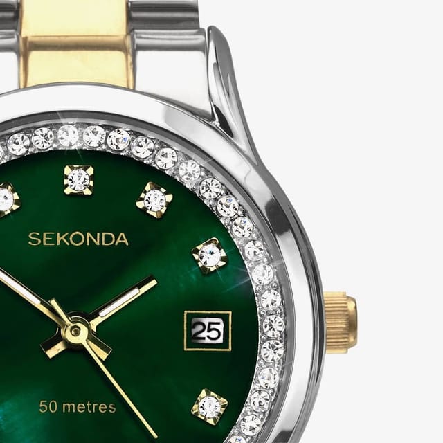 Sekonda Sekonda Women's Dress Catherine Two Colour Crystal Watch 40295 in Green - 3