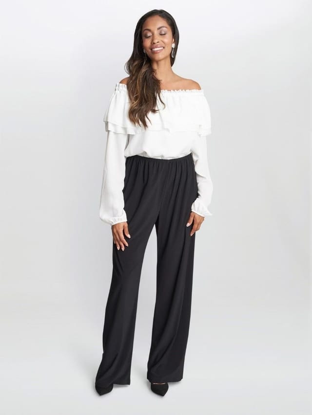 Gina Bacconi Gina Bacconi Women's Sharlene Matte Jersey Straight Leg Trouser in Black - 2
