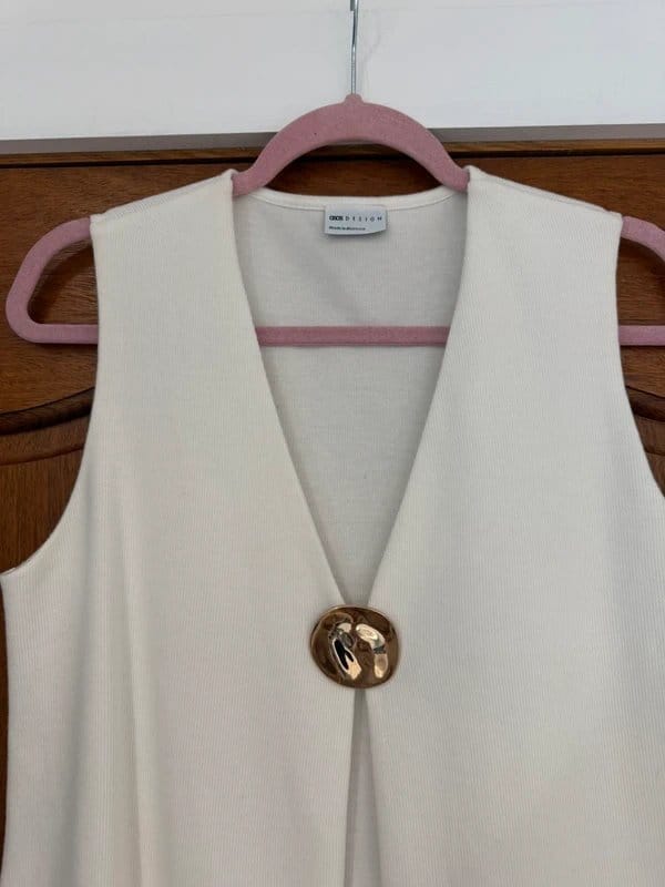 ASOS Design ASOS Design Soft Touch Longline Waistcoat With Gold Button Size M - 1