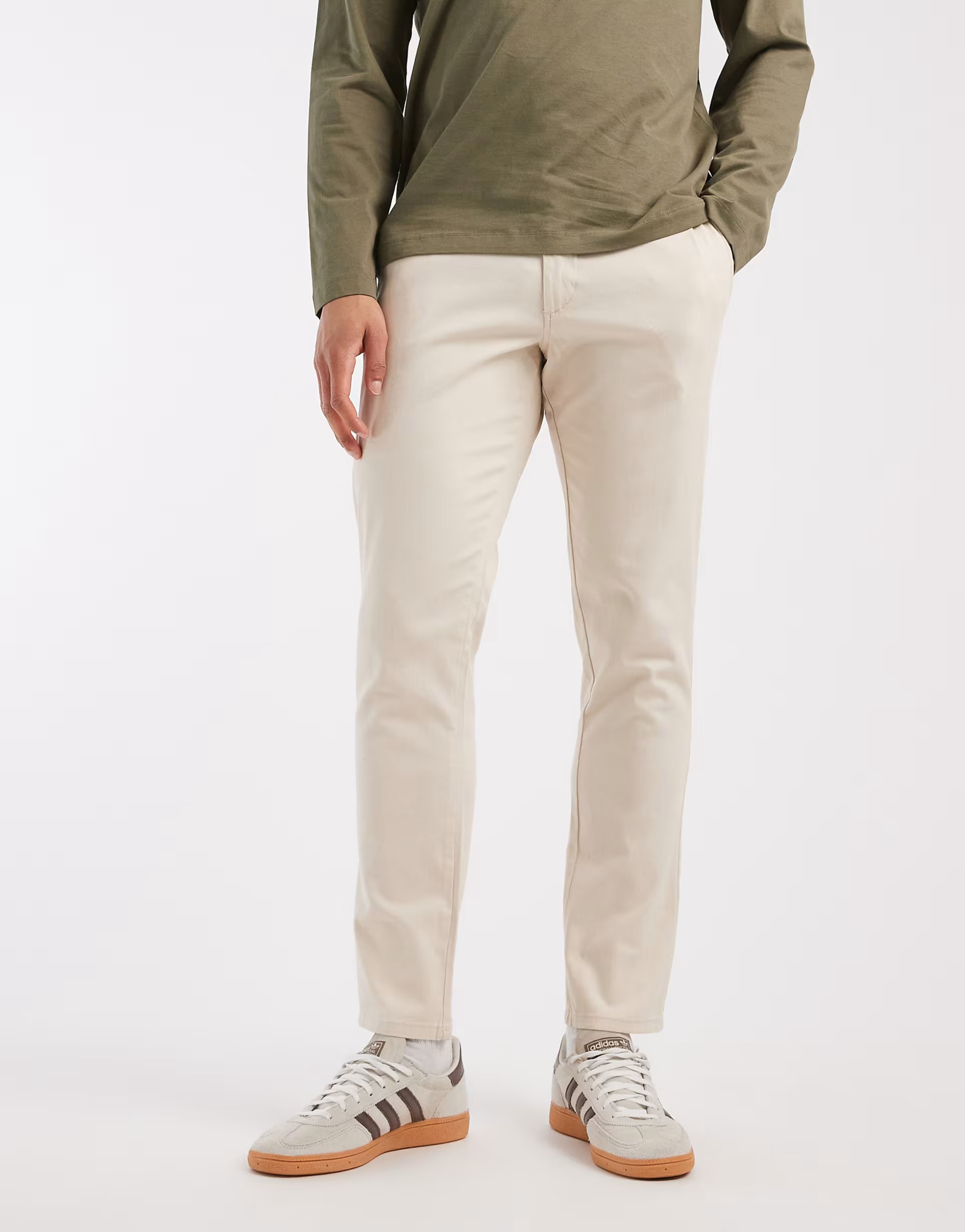 ASOS JJ Rebel slim chino in cream - 1