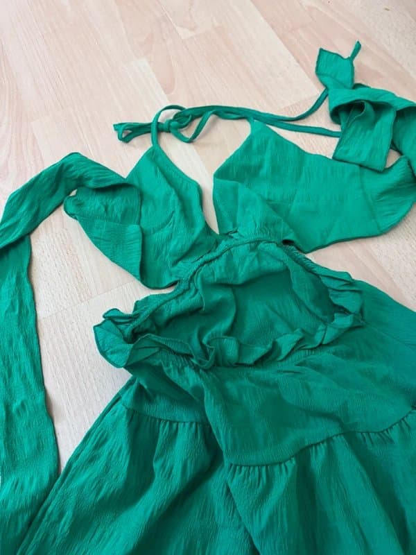 Shein Emerald Green Halter Neck Frill Dress – Size S/M