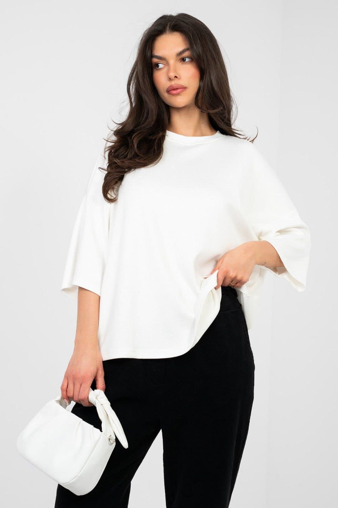Love Lace Love Lace Women's Butter Soft Viscose Relaxed Blouse in White