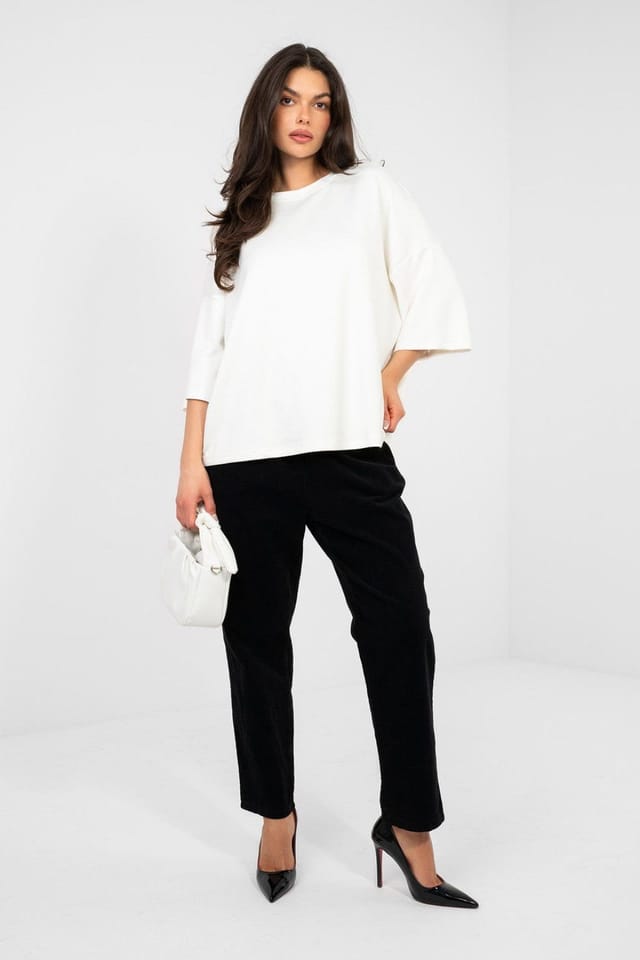 Love Lace Love Lace Women's Butter Soft Viscose Relaxed Blouse in White - 2
