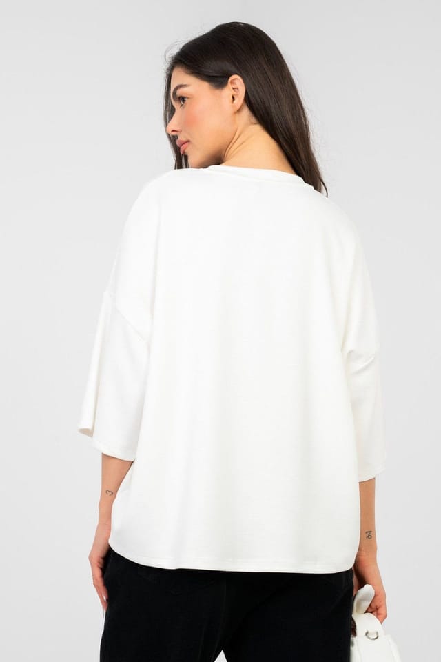 Love Lace Love Lace Women's Butter Soft Viscose Relaxed Blouse in White - 3